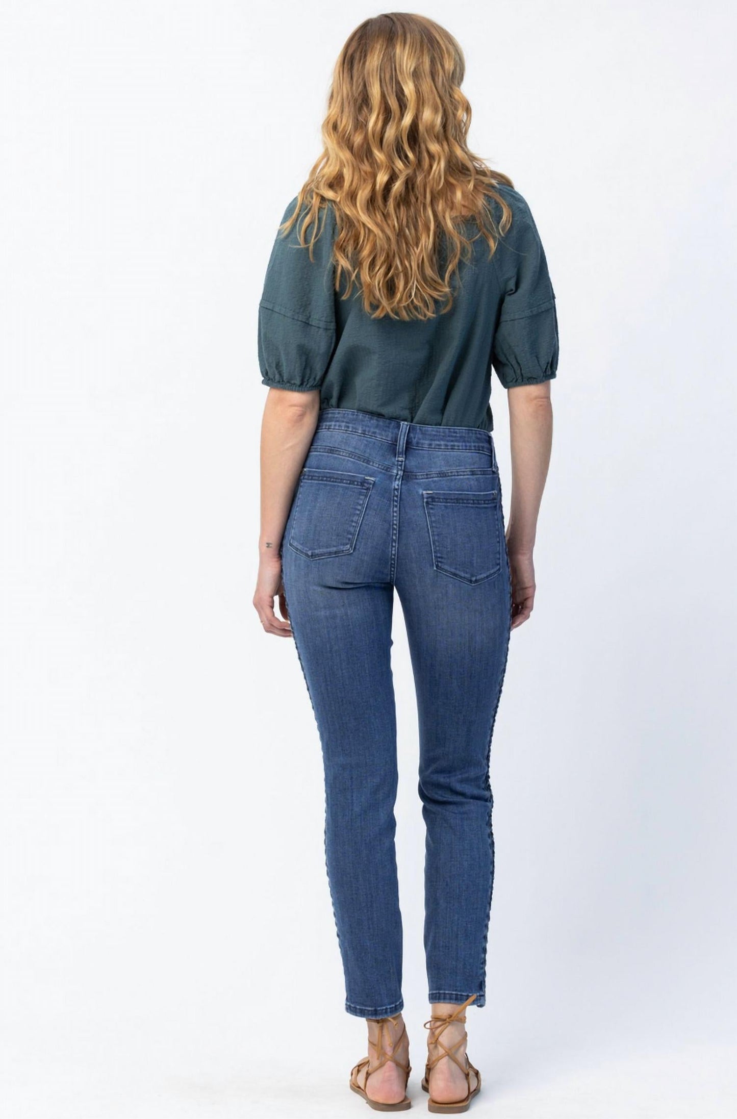 Judy Blue - Relaxed Fit With Side Braid Detail Jeans - Plus Sizes