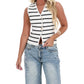 Blue Blush - Striped Comfort Sweater Vest