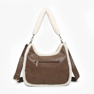 Jen & Co. - Reece Vegan Leather Sherpa Satchel Bag