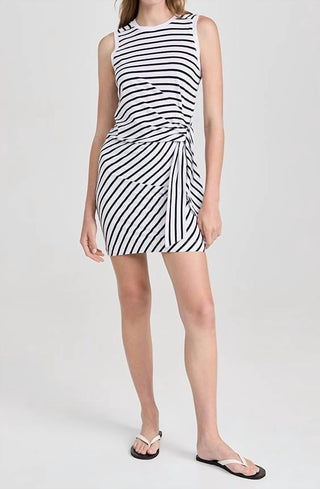 Atm - Classic Jersey Stripe Twist Dress