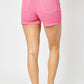 Judy Blue - Women's Garment Dyed Pocket Embroidery Shorts
