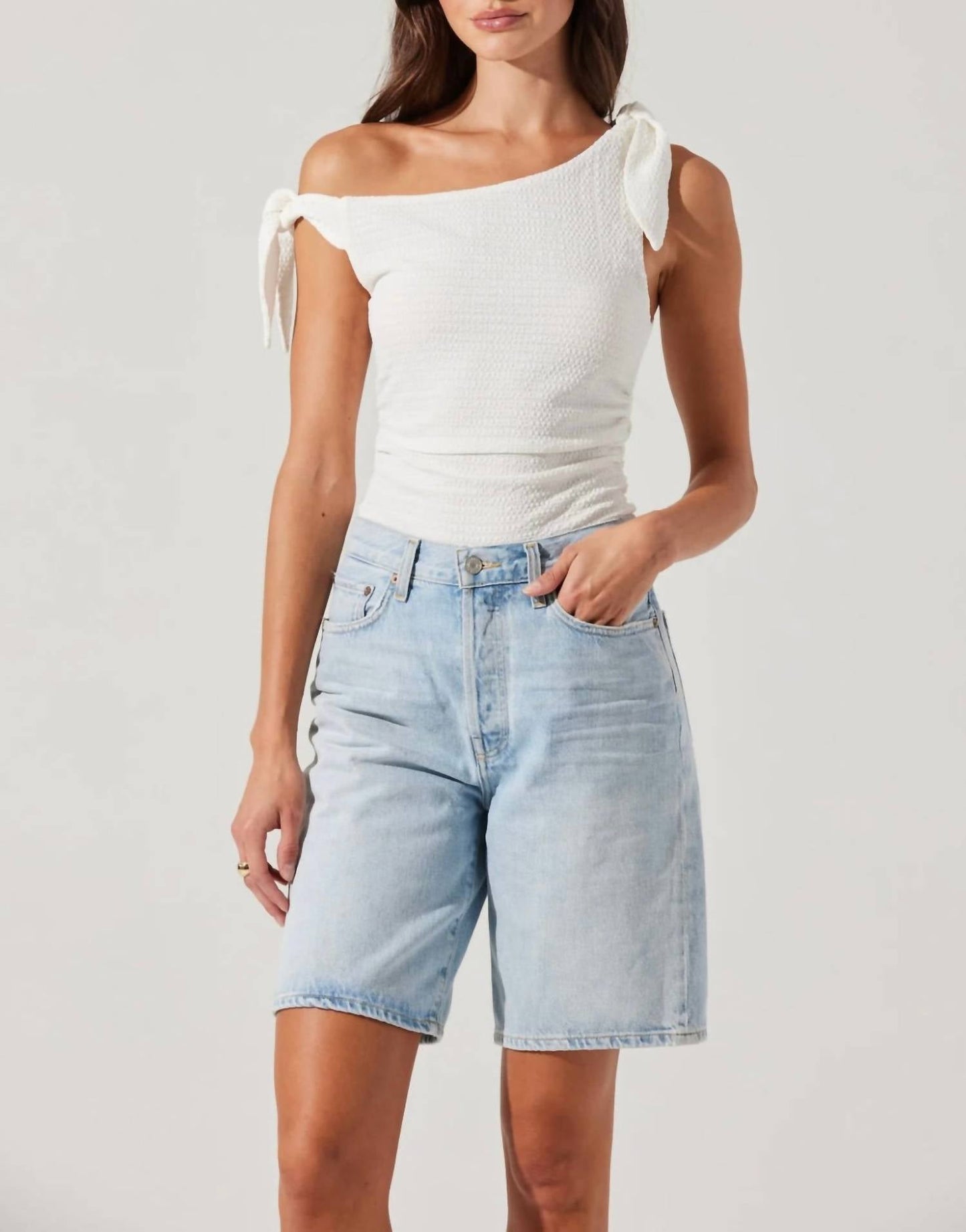 Astr - Lora Textured Off Shoulder Top