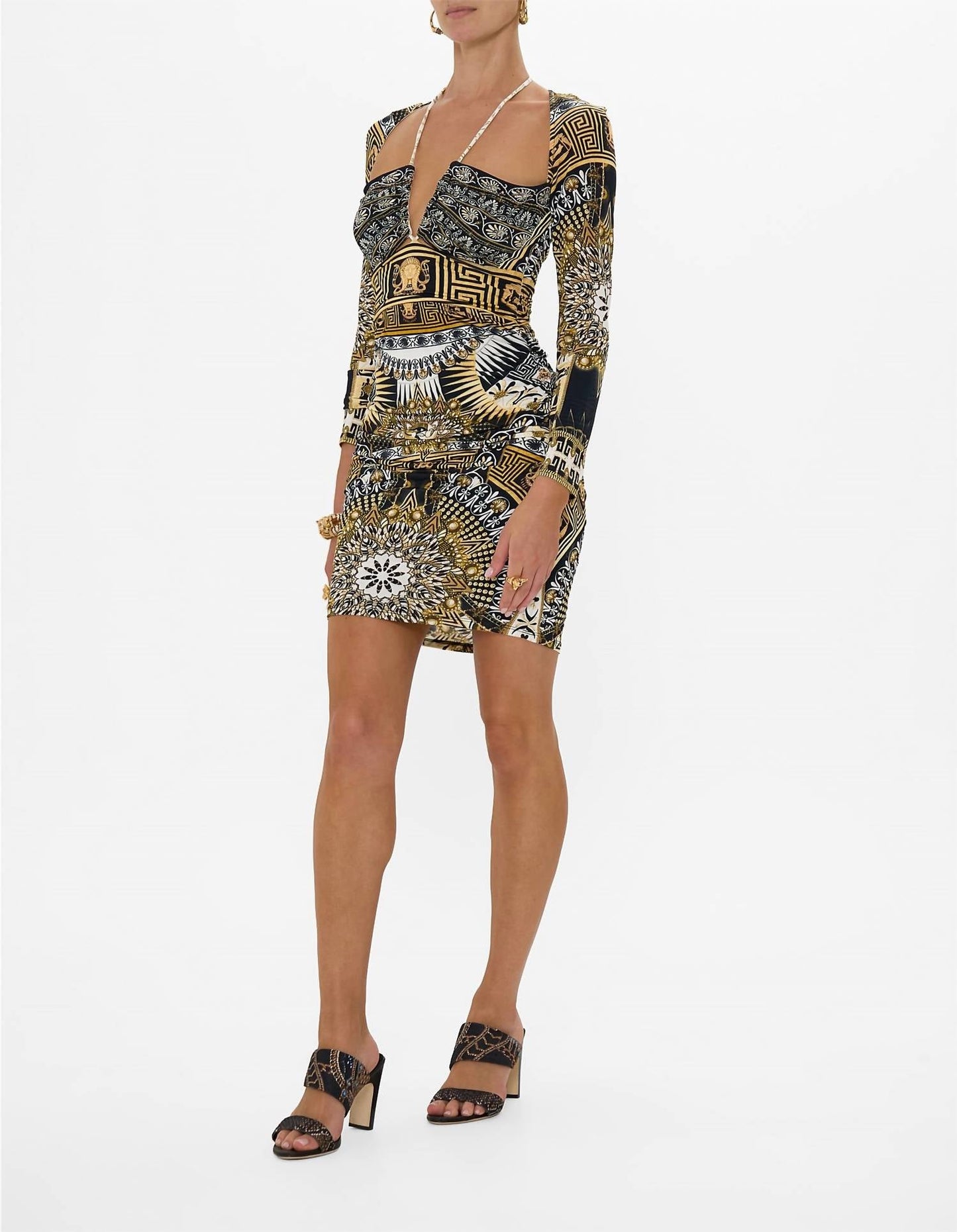 Camilla - Short Cut Out Jersey Halter Neck Dress