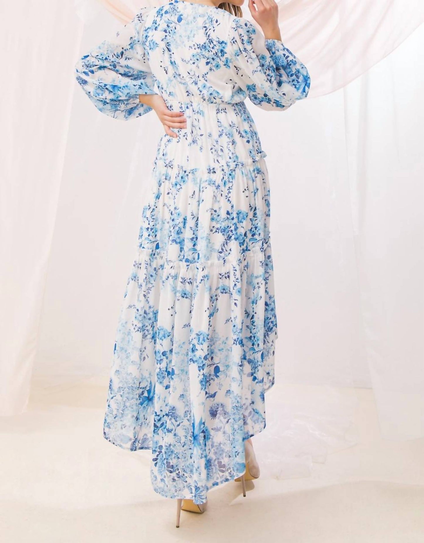 Flying Tomato - High-low Maxi Dress With Tiered Skirt