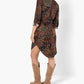 Apricot - Tribal Ikat Patchwork Shirt Dress