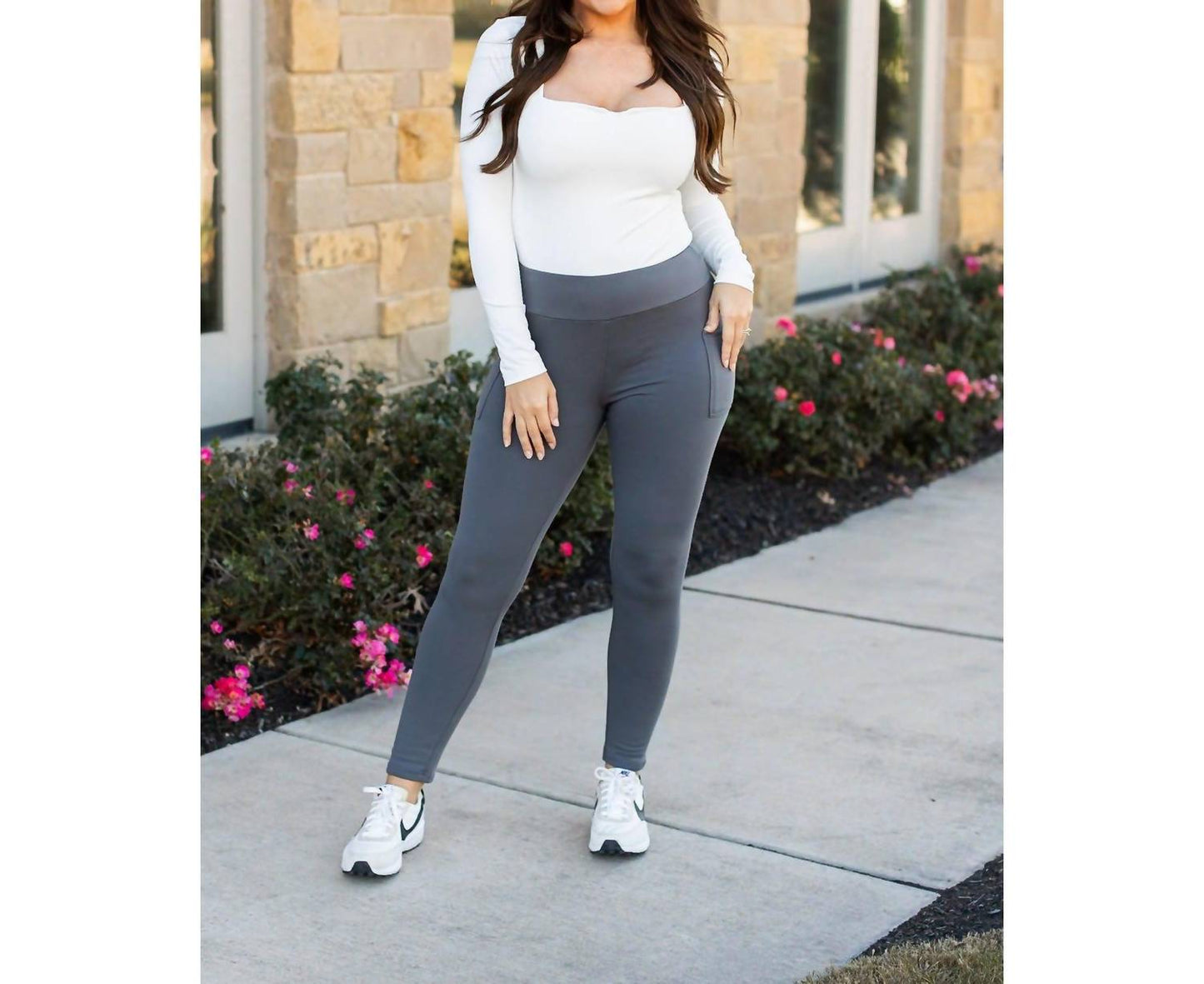 Julia Rose - Ciera Fleece Full Length Leggings With Pocket