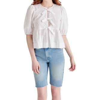 Steve Madden - Eyelet Tie Front Blouse