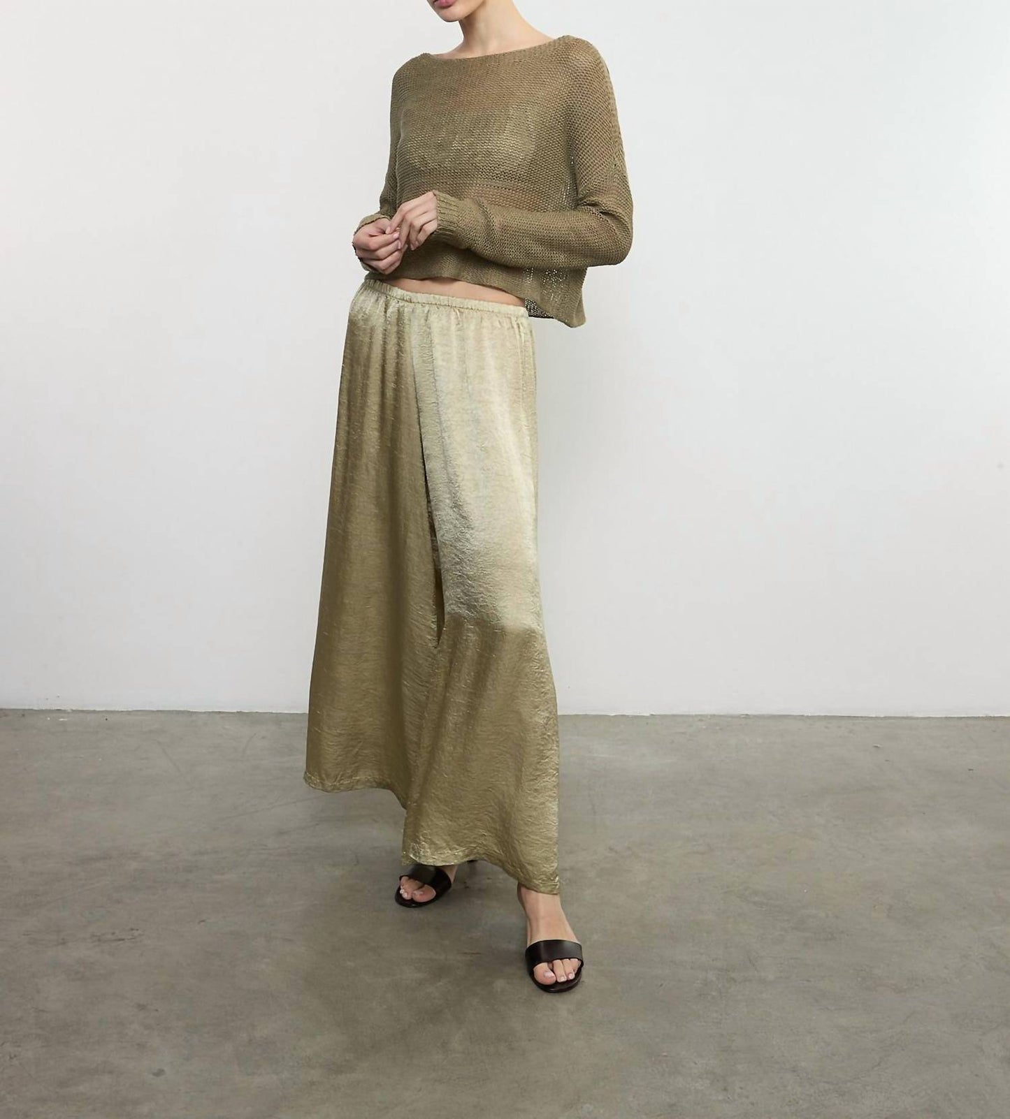 Enza Costa - TEXTURED SATIN PALAZZO PANT