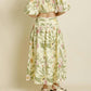Aureum - Floral Shirred Midi Skirt