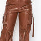 Serendipity - Women's Vegan Leather Cargo Pocket Jogger Pants