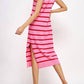 Strut & Bolt - Sleeveless Striped Knit Sweater Dress