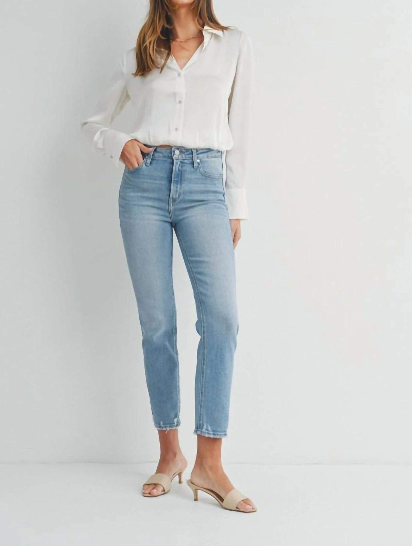 Just Black Denim - Hem Detail Comfort Straight Leg Jeans