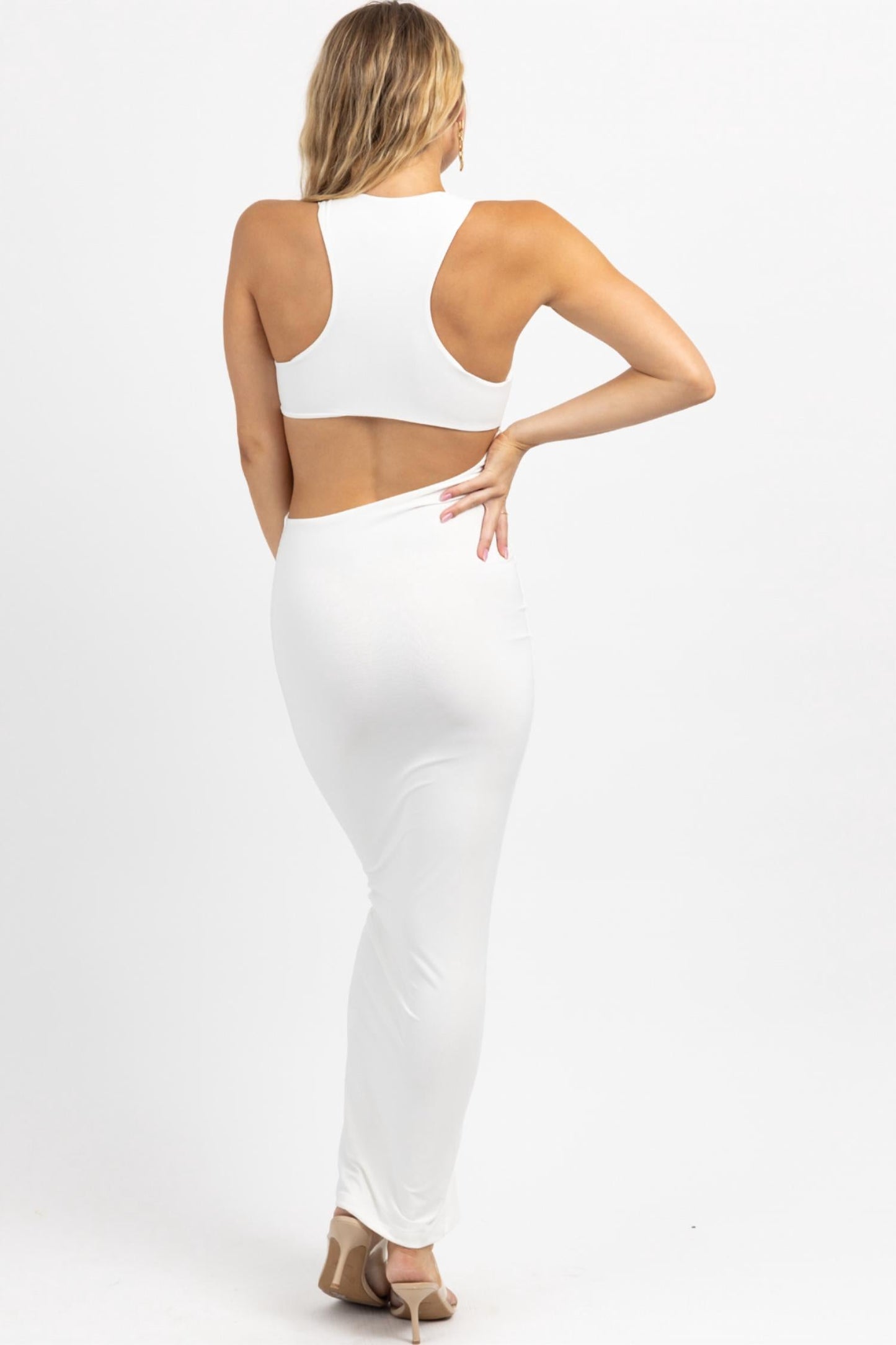 Win Win Apparel - ASYMMETRIC CUTOUT MAXI DRESS