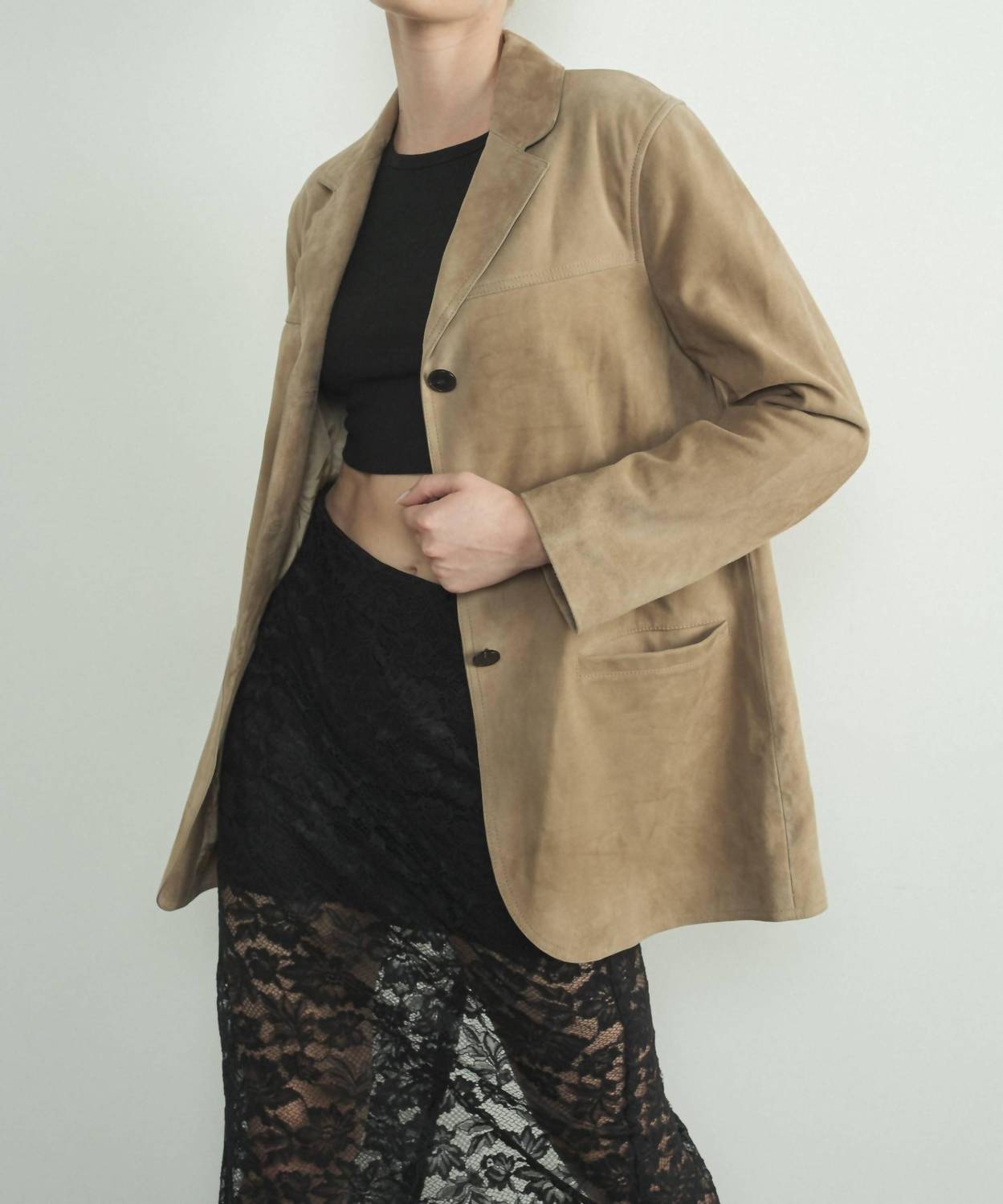 Aaron & Amber - Faux Suede Blazer