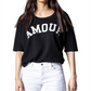 Zadig & Voltaire Women's Short Sleeve Message Sweatshirt Black Size 34