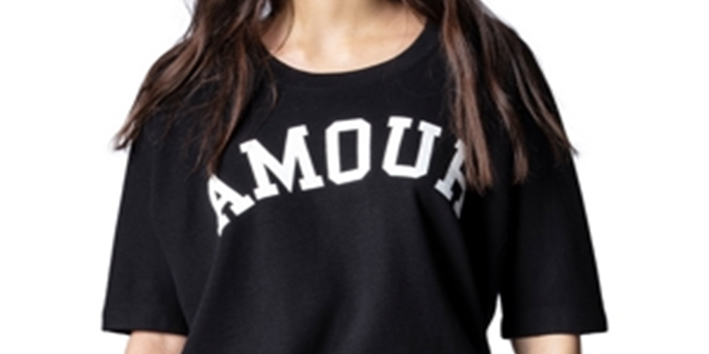 Zadig & Voltaire Women's Short Sleeve Message Sweatshirt Black Size 34