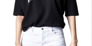 Zadig & Voltaire Women's Short Sleeve Message Sweatshirt Black Size 34