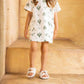 Omamimini - Girls' Shift Terry Dress with Pockets