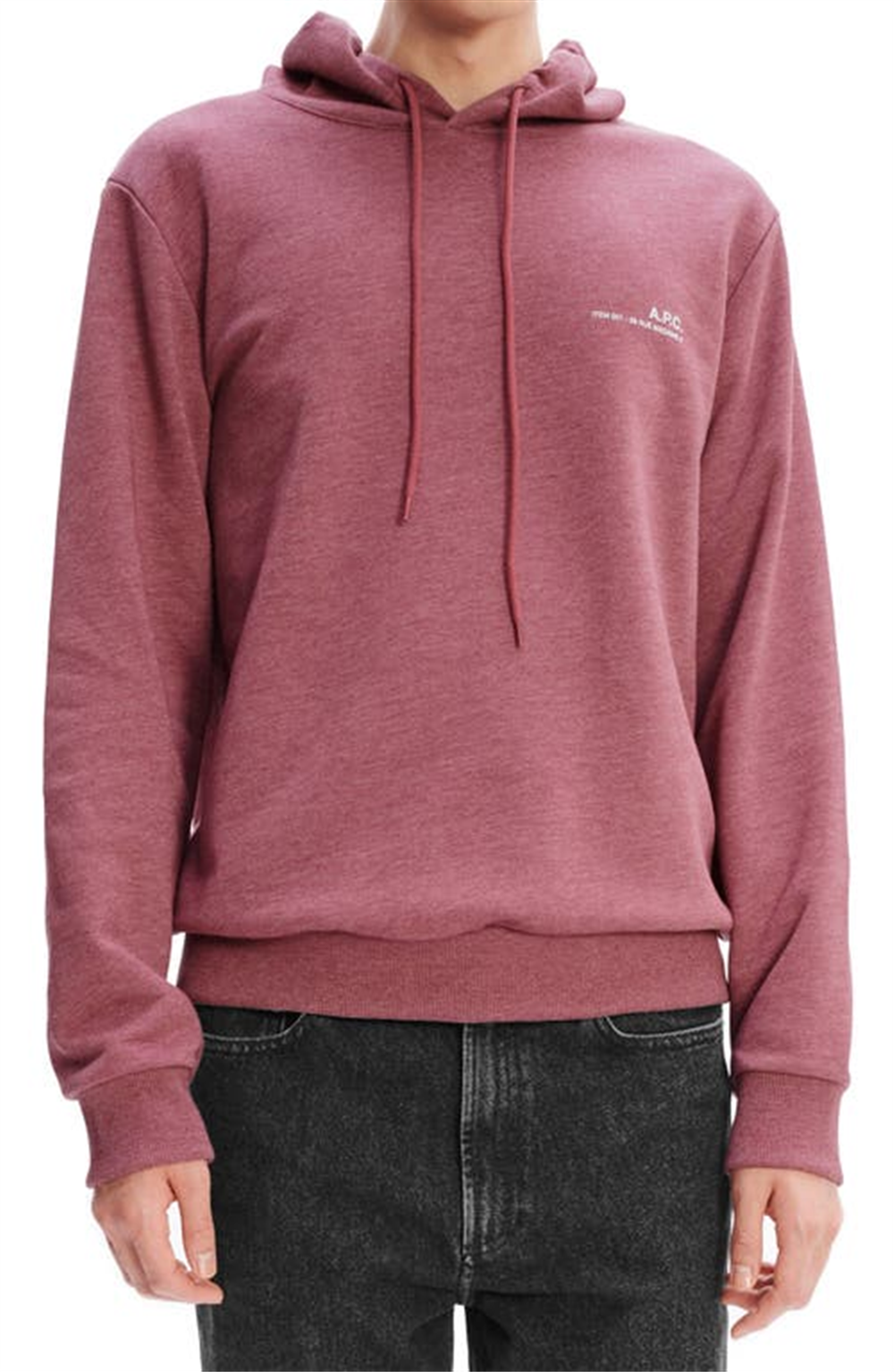 A.P.C. Logo Graphic Hoodie in Bordeaux Chine , Size Small