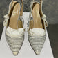 Christian Dior Women's Street Style Elegant Style Logo Pointed Toe Pumps & Mules White Size 6