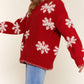 And The Why - Textured Snow Flakes Pullover Sweater