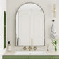 Arched Silver Wall Mirror with Tempered Glass Metal Frame