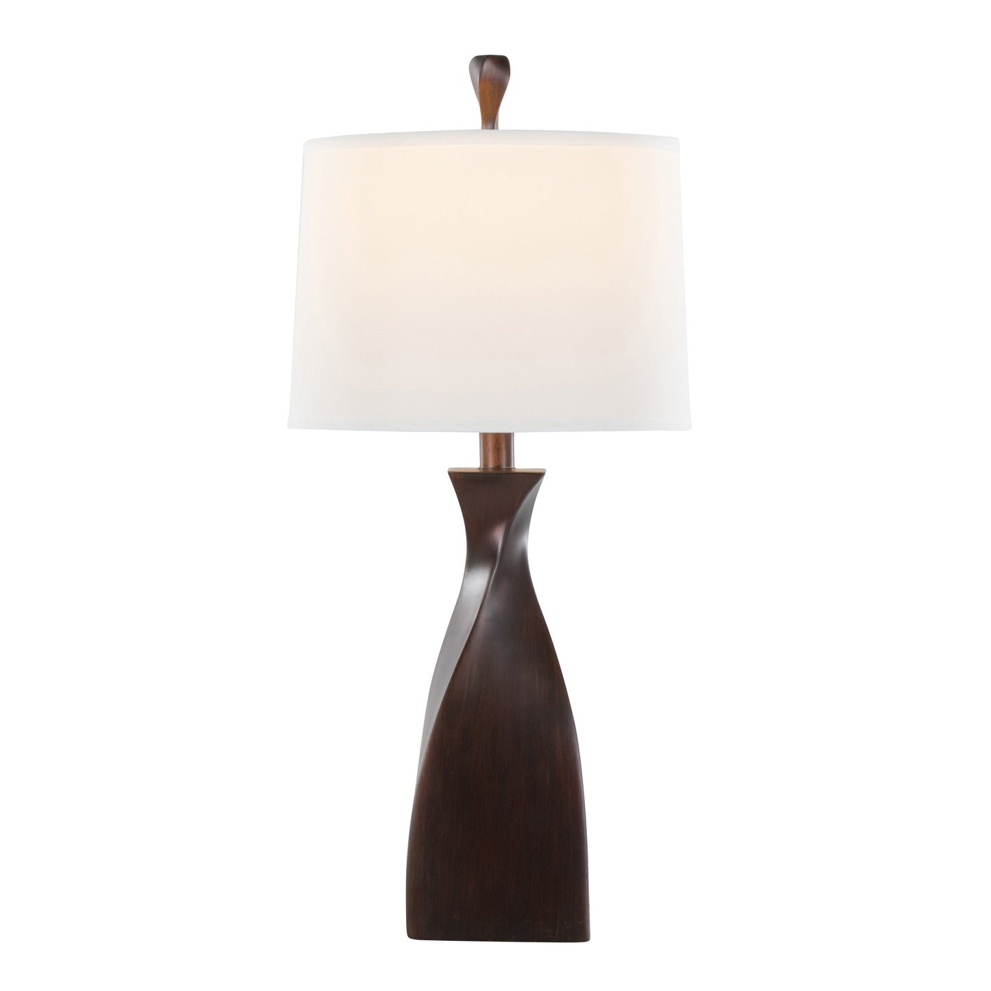 Curvo 2-Piece Copper Bronze Polyresin Table Lamps with Linen Shade