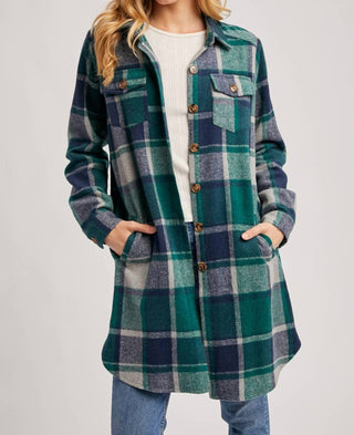 Bluivy - Women's Flannel Plaid Longline Shacket