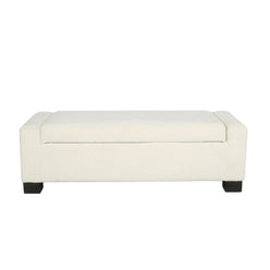 Textured Fabric Ottoman Bench With Hinged Lid