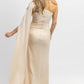 Lena - ONE SHOULDER AND SASH SATIN MAXI DRESS