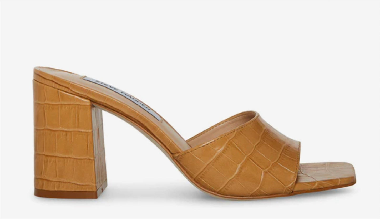 Steve Madden - Women's Square Toe Crocodile Block Heel