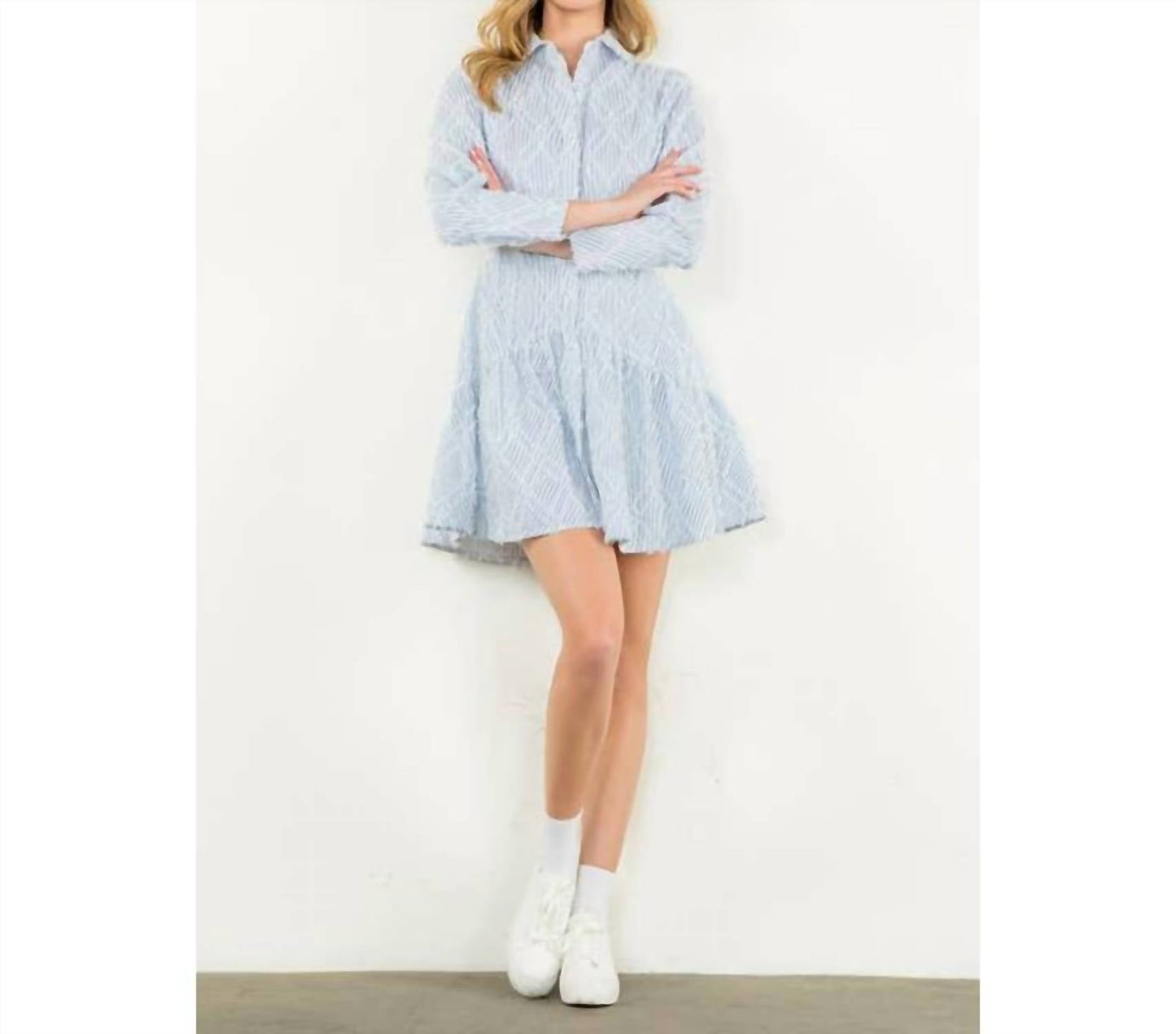 Thml - Striped fringe detail dress