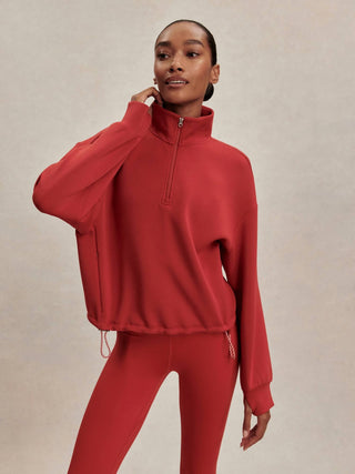 Varley - Sian Cropped Half-zip Sweatshirt