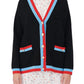 Maje Women's Mysweetie Contrast Trim Cardigan Black Size 2