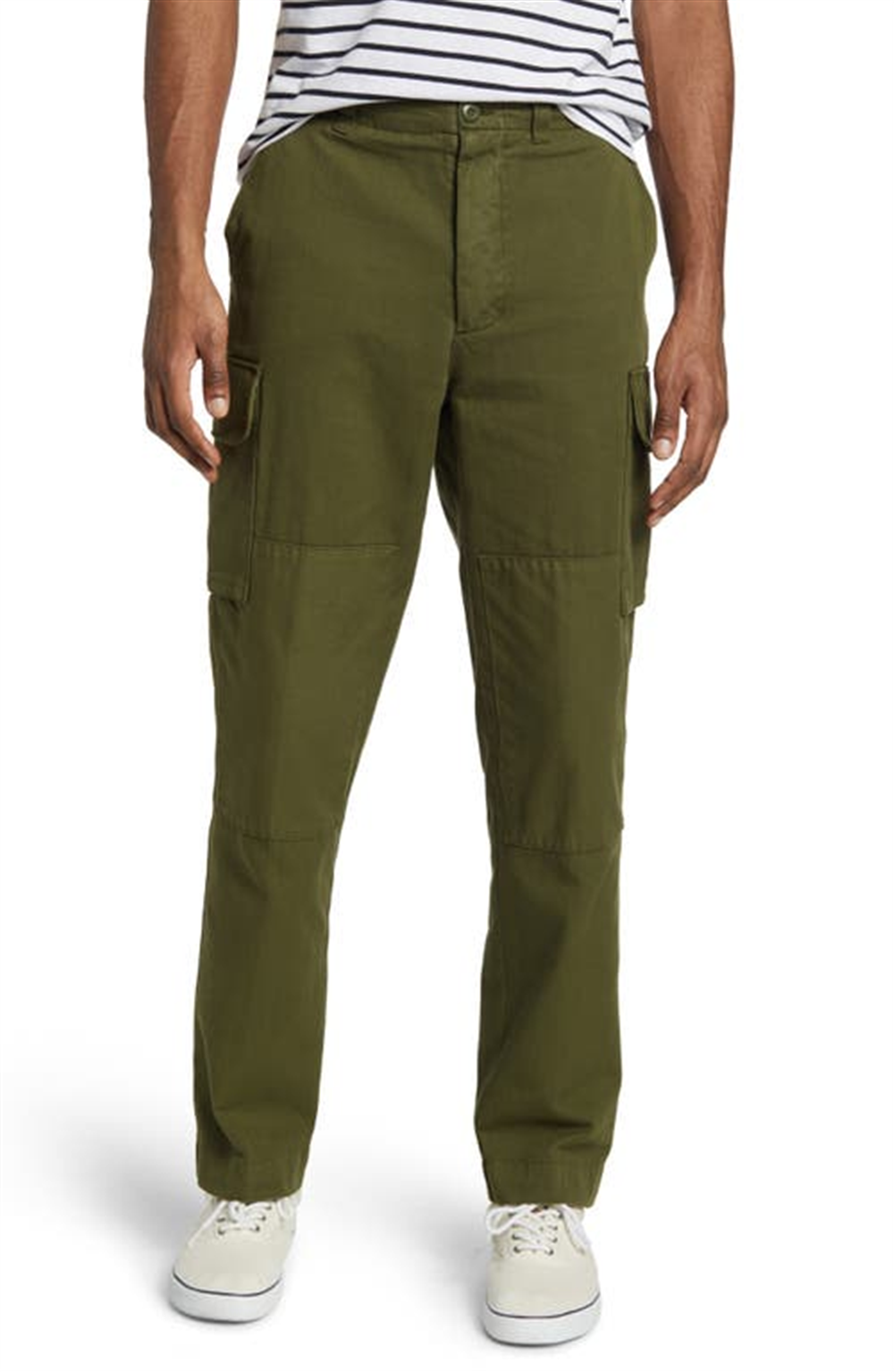 Officine Générale Men's Orson Cotton Twill Cargo Pants In Green Moss Size 36 Us