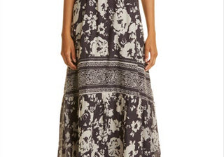 Ba & Sh Women's Carbone Floral Cotton Maxi Dress Size Large