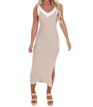 Mable - Wave Runner Chevron Bodycon Midi Dress