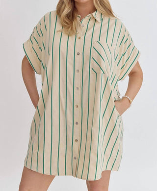 Entro - Striped Shirt Dress