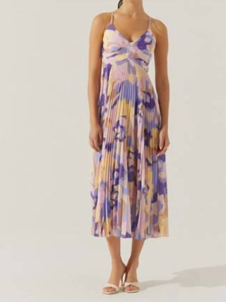 Astr - Blythe Floral Plisse Midi Dress