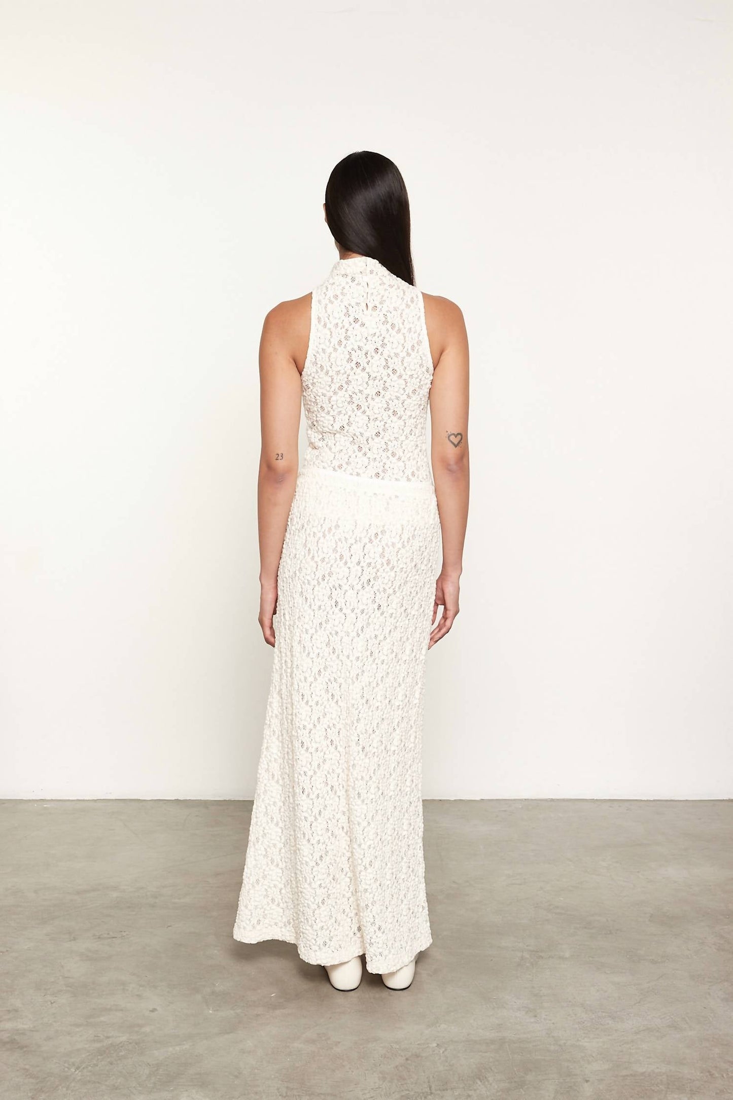 Enza Costa - PUCKERED LACE SLEEEVELESS MOCKNECK