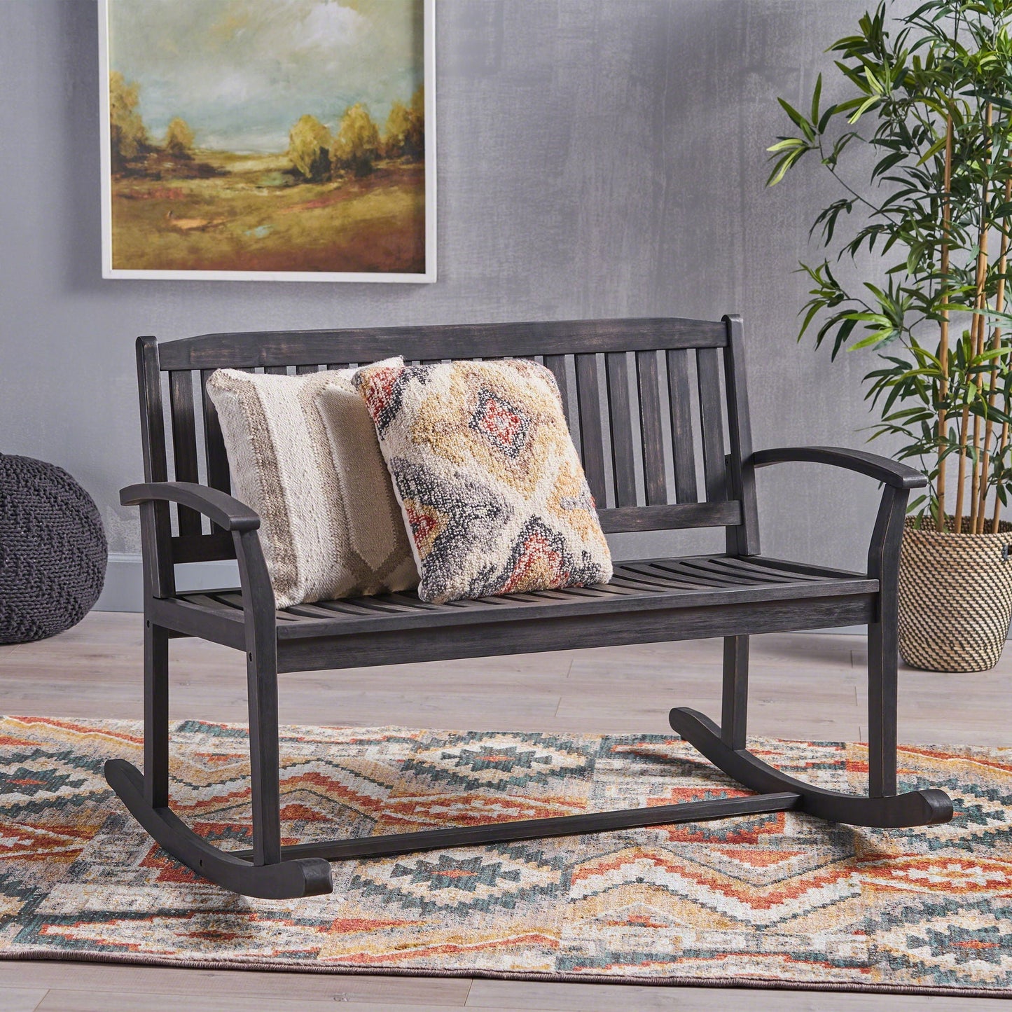 Baxter Rocking Loveseat - Dark Gray