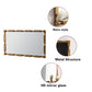 Gold Bamboo-Style Rectangular Wall Mirror, Textured Frame for Living Room/Bedroom/Entryway