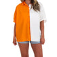 Day + Moon - Two Tone Button Down Top