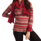 French Kyss - Bethany Striped Sweater W/ Scarf