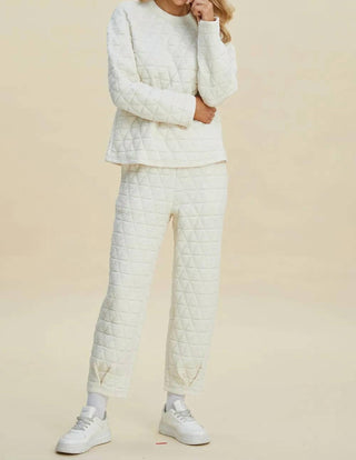 Trendsi - Double Take Full Size Texture Round Neck Long Sleeve Top and Pants Set