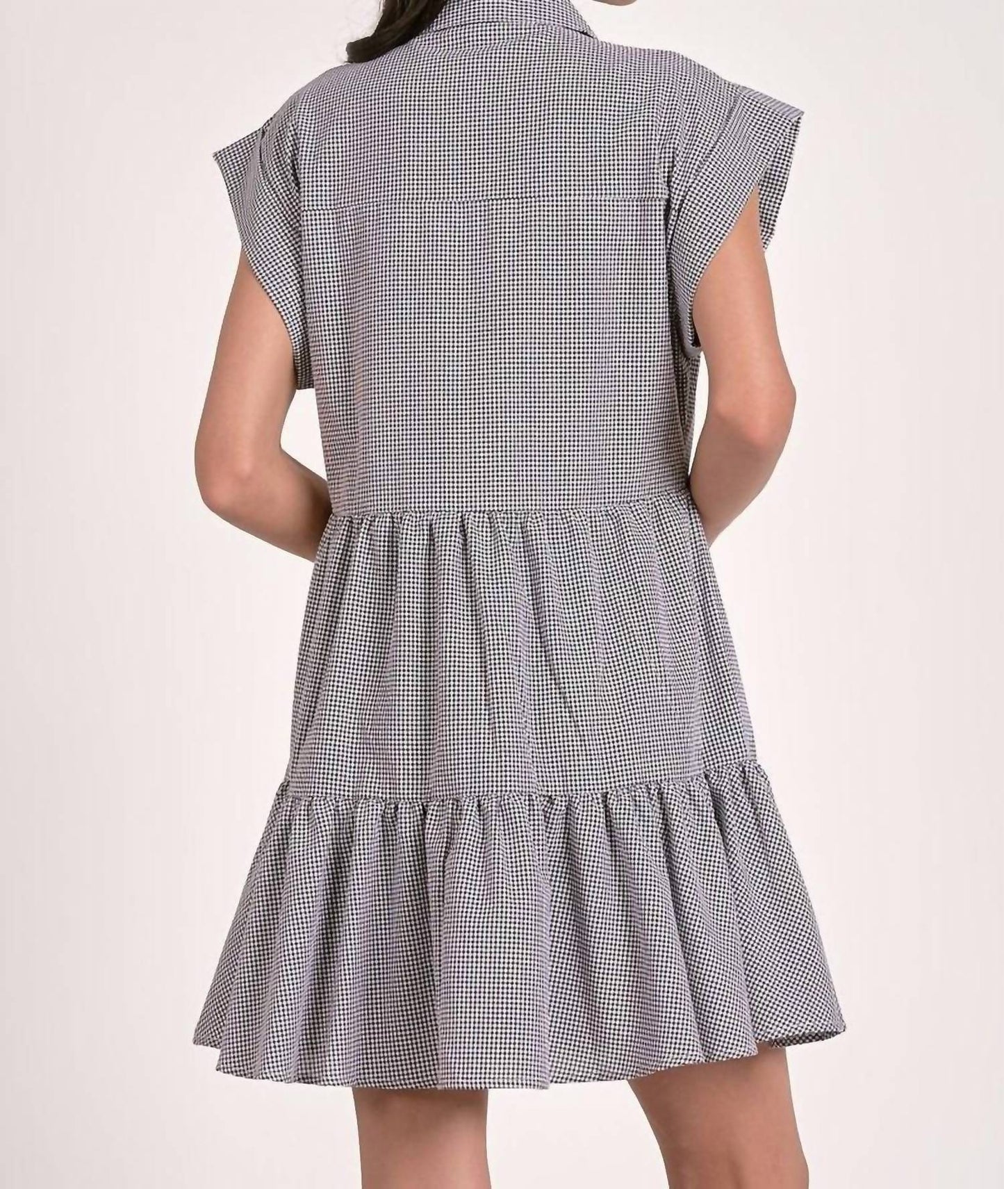 Elan - Cap Sleeve Button Down Mini Dress