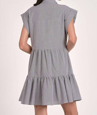Elan - Cap Sleeve Button Down Mini Dress