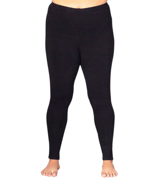 On The Plus Side - Plus Size Solid Cotton Lycra Leggings