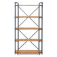 Yorktown Industrial 5 Shelf Bookcase with Metal Pipework and Solid Fir - Natural