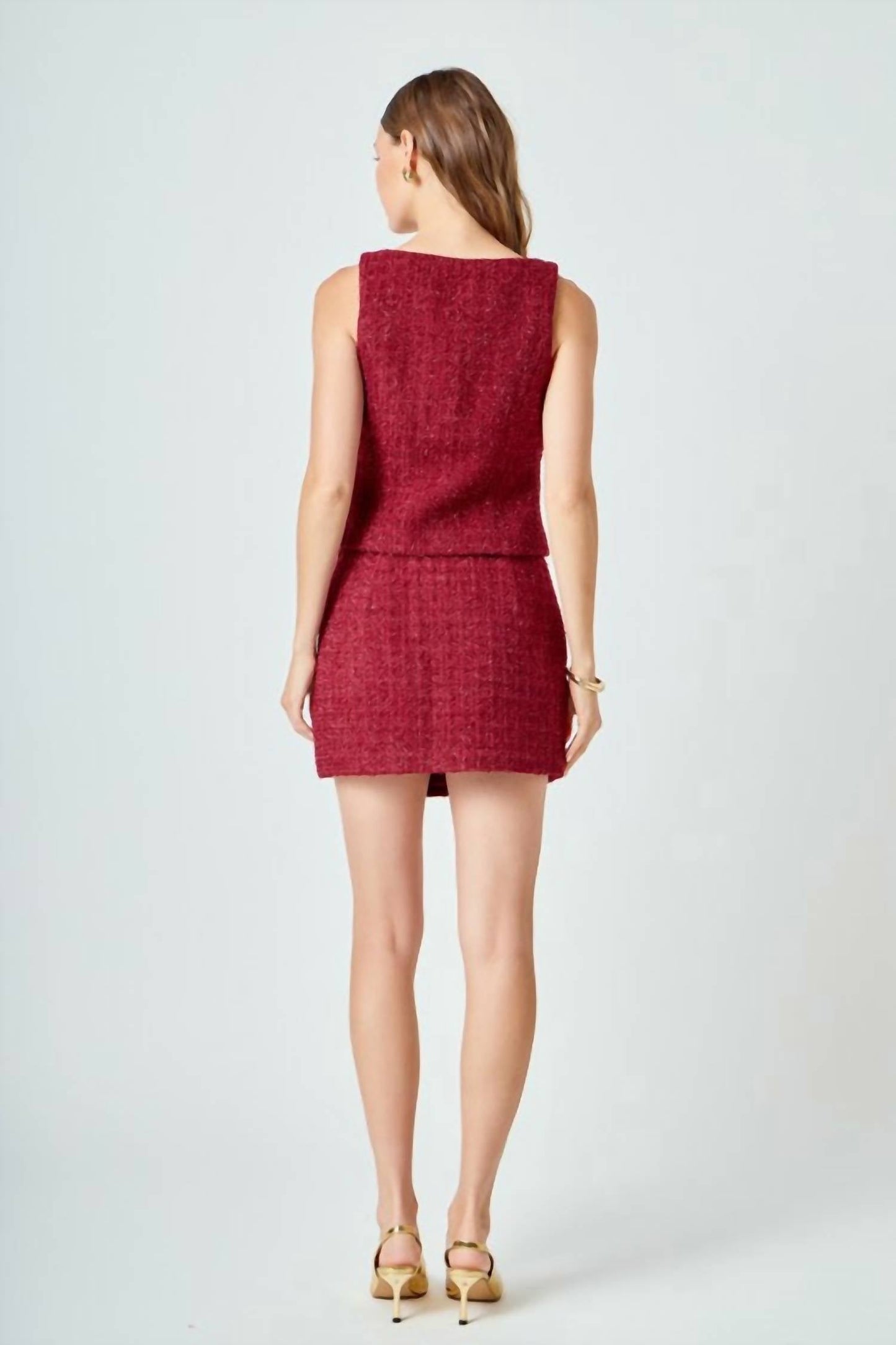 2.7 August Apparel - Holiday Chateau Tweed Tank Top